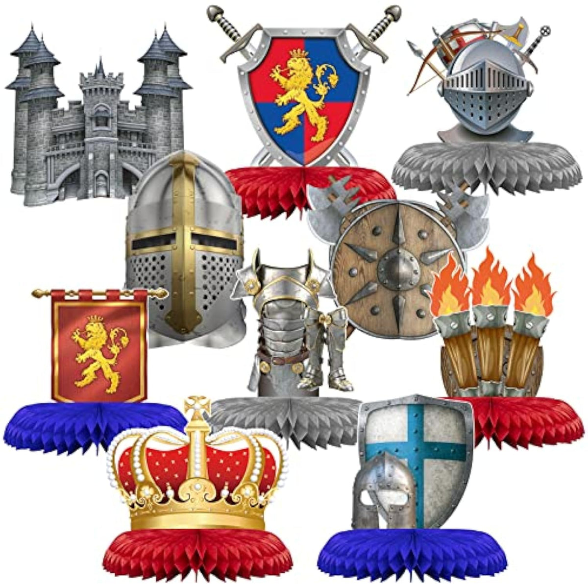 10 Pieces Knights Decorations Knight Birthday Party Supplies Medieval