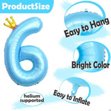 Frozen 6Th Birthday Party Decorations Balloon, 40" Elsa 6 Balloon With Crown Snowflake Foil Mylar Balloons For Princess Anna Elsa Frozen Theme Birthday Supplies, Birthday Decorations, Party Favors