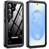 For Samsung Galaxy S25 Case Waterproof,Ip68 Waterproof Dustproof Case With Built-In Screen Protector, Full Body Protective Phone Cover For Galaxy S25 6.2 Inch, Black/Clear