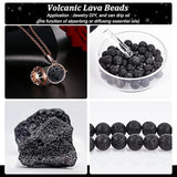 470pcs 8mm Lava Beads – Natural Black Volcanic Rock Beads for Jewelry Making