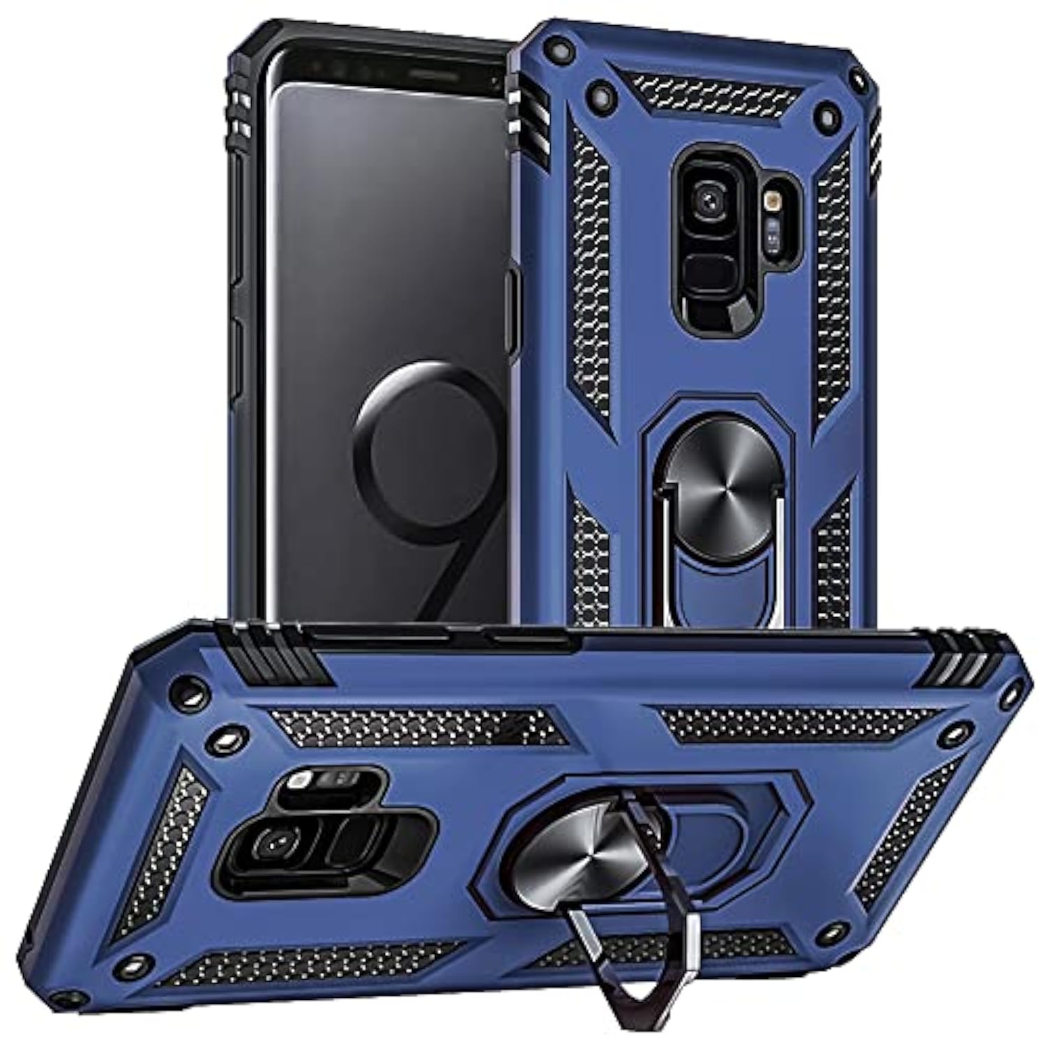 For Samsung Galaxy S9 Case, Military Grade 16Ft. Drop Tested Ring Shockproof Protective Phone Case For Samsung Galaxy S9, Blue