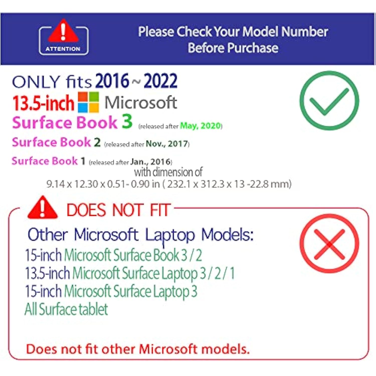 mCover Case Compatible for 2016~2022 13.5" Microsoft Surface Book 1/2 / 3 with Detachable Tablet Display ONLY (NOT Fitting Cheaper Surface Laptop Models) - Pink
