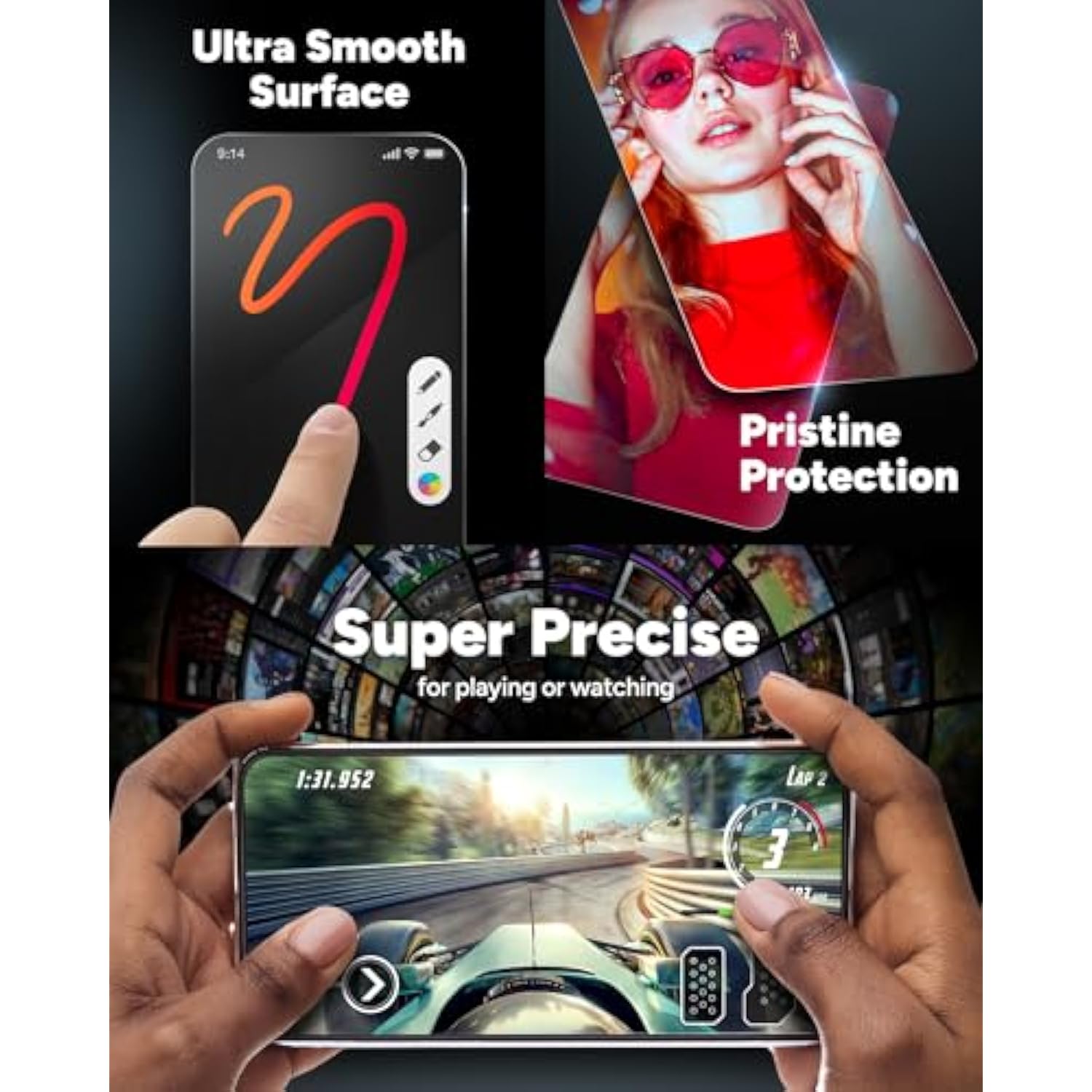 ZAGG Fusion Curve Motorola Razr Ultra 2025 Screen Protector (Front Screen Only) – Flexible Material, Curved Edge Fit, Impact & Scratch Protection, Easy Dust-Free Installation, Recycled Materials