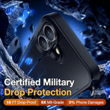 For Iphone 16 Phone Case, Shockproof For Iphone 16 Case, Military Grade Drop Protection, Protective Hard Back Slim Translucent Cover, Black