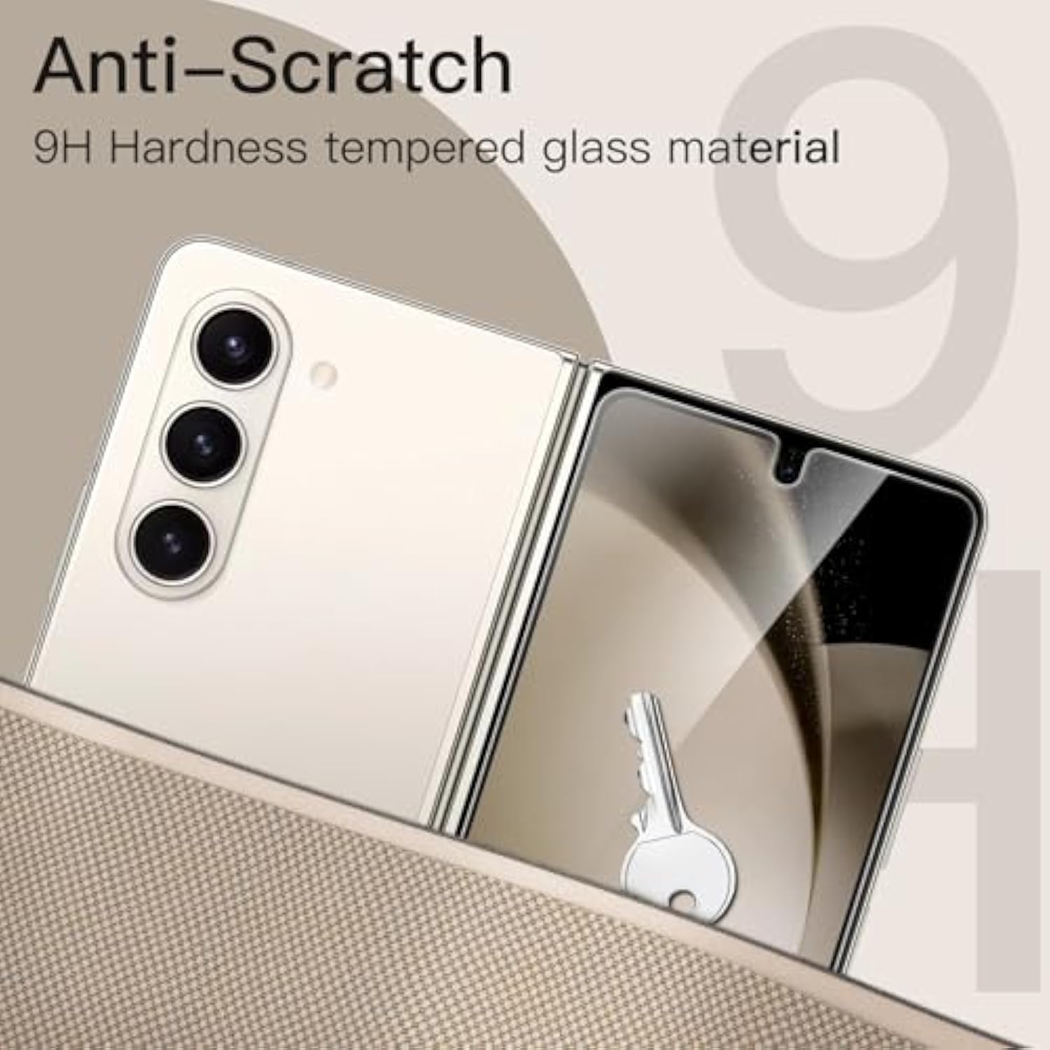 JETech Front Screen Protector for Samsung Galaxy Z Fold 5, Tempered Glass Film with Easy Installation Tool, Case-Friendly, HD Clear, 3-Pack