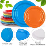 504-Piece Party Tableware Set - Rainbow Disposable Serves 72 Guests - 7" & 9" Paper Plates, 9Oz Cups, Napkins, Plastic Cutlery, Decorations, Neon Supplies