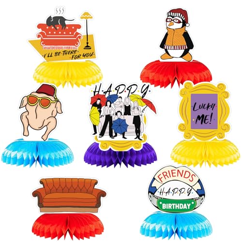7pcs Friend Friends Desk Honeycomb Centerpieces, Party Decorations Suppliers for Birthday, Home, Camping