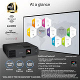 Pro Ex11000 3-Chip 3Lcd Full Hd 1080P Wireless Laser Projector, 4,600 Lumens Color/White Brightness, Miracast, 2 Hdmi Ports, Usb Power For Streaming, Built-In 16W Speaker