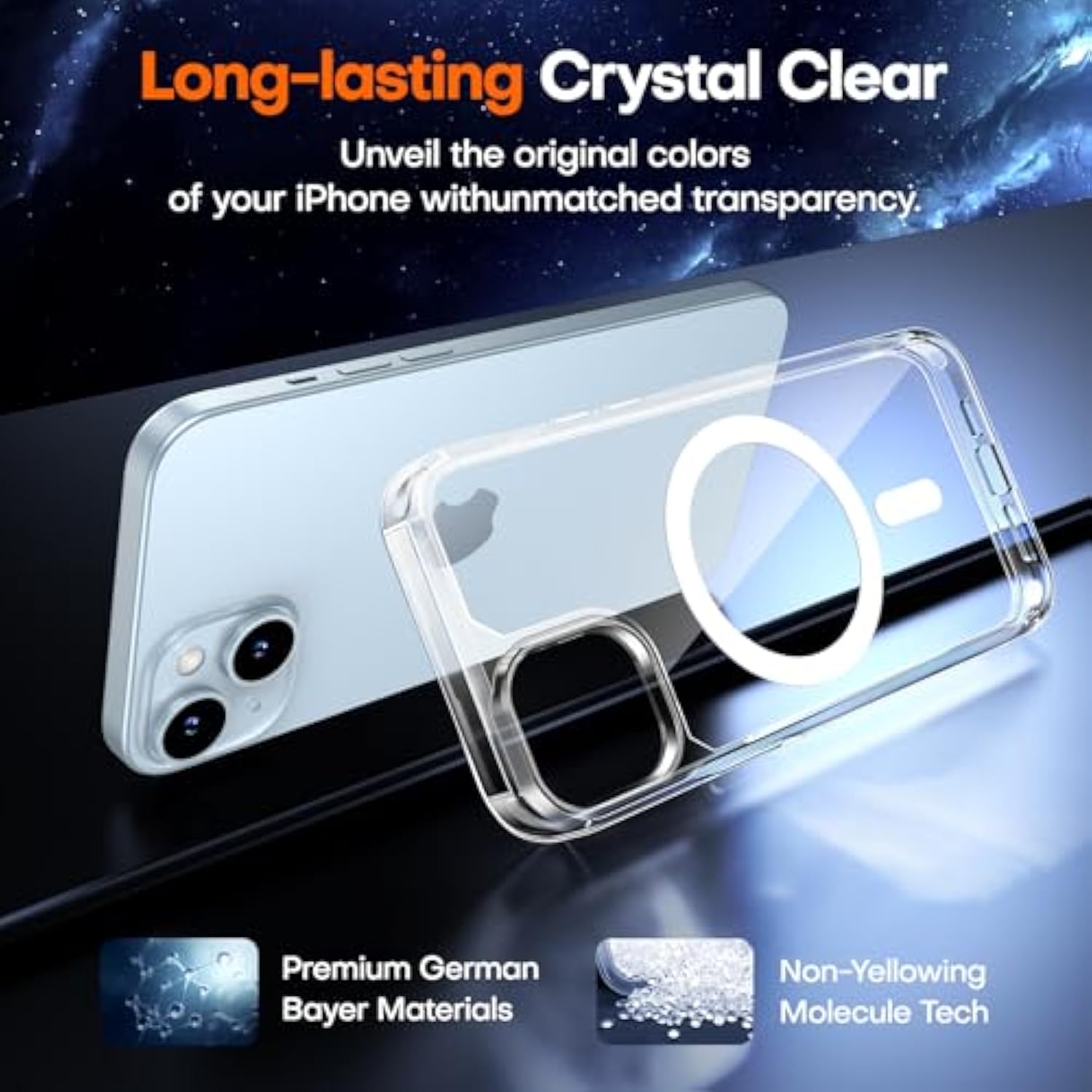 For Iphone 15 Case, [3 In 1] 1X Clear Case [Compatible With Magsafe] With 2X Screen Protector, [15 Ft Grade Drop Protection] Shockproof Slim Phone Case For Iphone 15