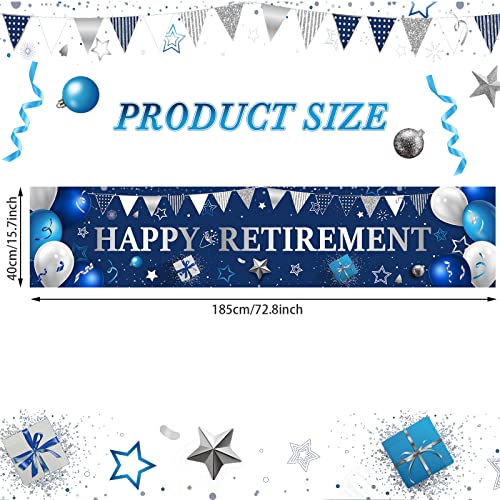 2026 Retirement Banner Fabric Yard Sign Backdrop with Rope, Silver