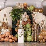 50Pcs Sage Green Brown White Balloons for Baby Shower Birthday Jungle Safari Party