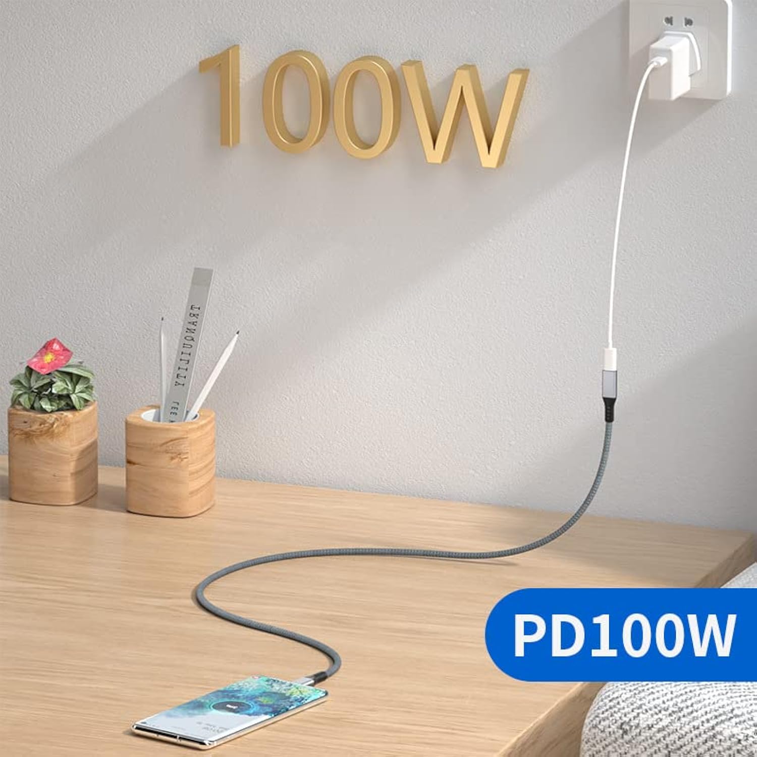 Usb-C Usb 3.1 Type-C Male To Female Extension Data Cable 10Gbps 100W With Sleeve For Laptop Phone 1.0M