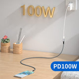 Usb-C Usb 3.1 Type-C Male To Female Extension Data Cable 10Gbps 100W With Sleeve For Laptop Phone 1.0M