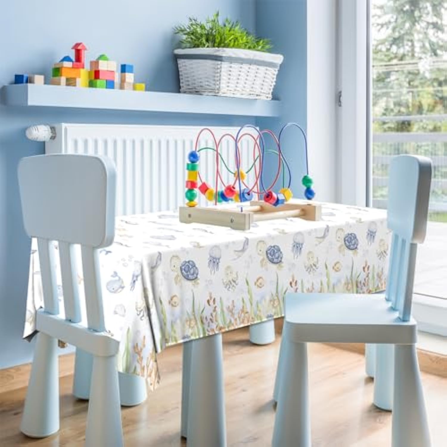 3Pcs Ocean Tablecloth Decoration Under The Sea Theme Party Supplies Sea Turtles Disposable Plastic Table Covers Underwater Sea Life Table Cloth For Ocean Baby Shower Birthday