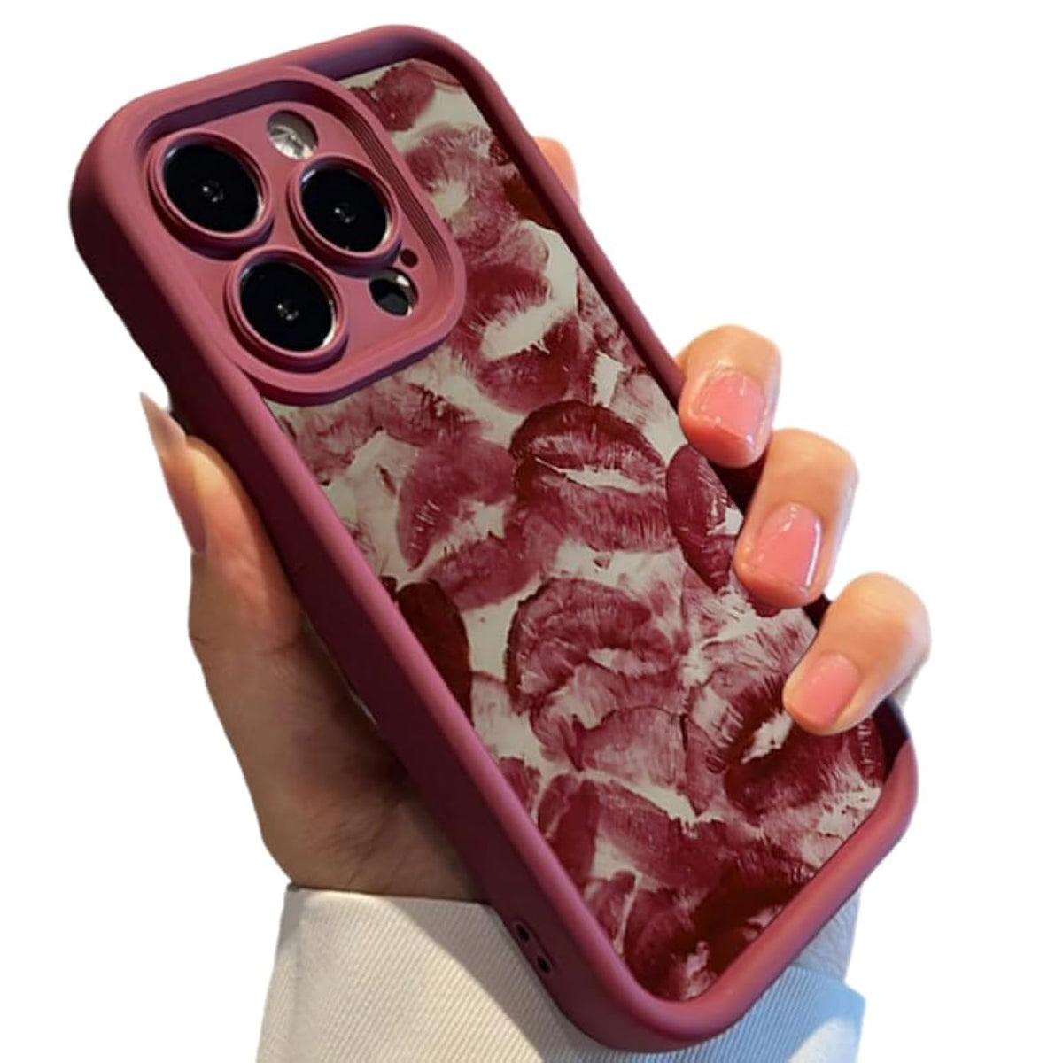 Wine Red Lip Kiss Compatible With Iphone Case