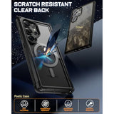 Guardian Case For Galaxy S25 Ultra 5G 6.9 Inch (2025), [20Ft Mil-Grade Drop Tested] Built-In Screen Protector [Work With Fingerprint Id] Full Body Shockproof Rugged Clear Case, Black/Clear