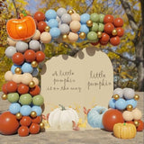 165Pcs Fall Balloon Arch Kit Blue Sage Green Coffee Gold White for Baby Shower Party