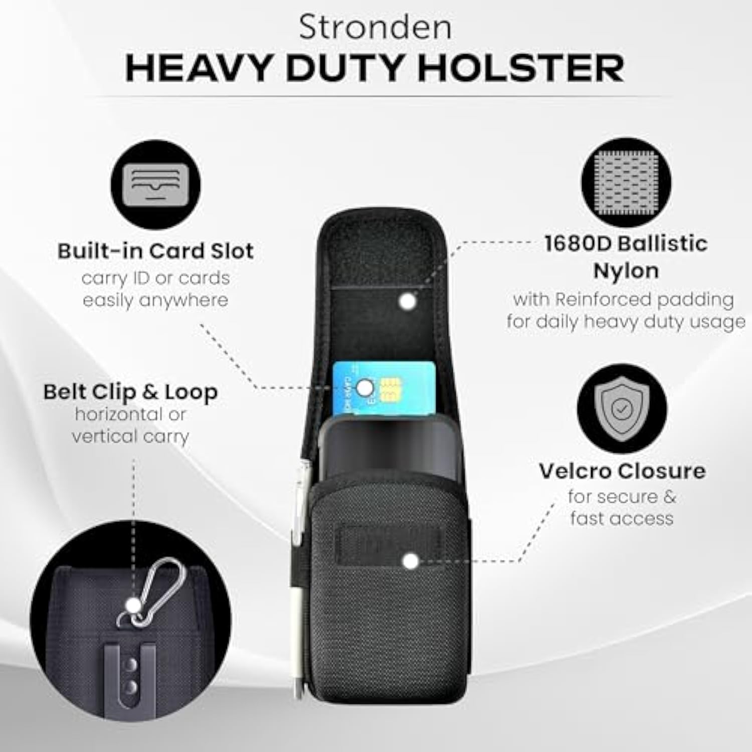 Heavy Duty Holster For Samsung Galaxy A17, A16, A15, A14, A13, A36, A35, A32, A73 5G, A72, A71, A55, A54, A53, A42, A23, A03S Xcover6 Pro, Lg Stylo 6, K62, Moto G, G22, G84 (Fits Armor Case)