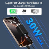Phone 17 16 Pro Max Charger Fast Charging Block, 30W Phone 17/16 Pro Max Usb C Fast Charger With 6.6Ft Type C Fast Charging Long Cable Cord For I.Phone 17 Pro Max/17 Pro/17/Air/16 Pro Max/16 Pro/15