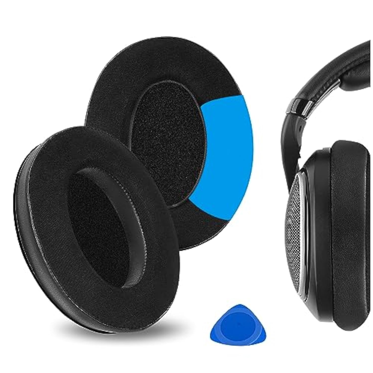 Geekria Sport Cooling-Gel Replacement Ear Pads for Sennheiser HD 598/ 598SE/ 598CS/ 598SR/ 595/599/ 599SE Headphones, Ear Cushions, Repair Parts (Black)