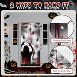 Halloween Door Cover 79x35 Inch Scary Zombie Hands Banner Haunted House Decor
