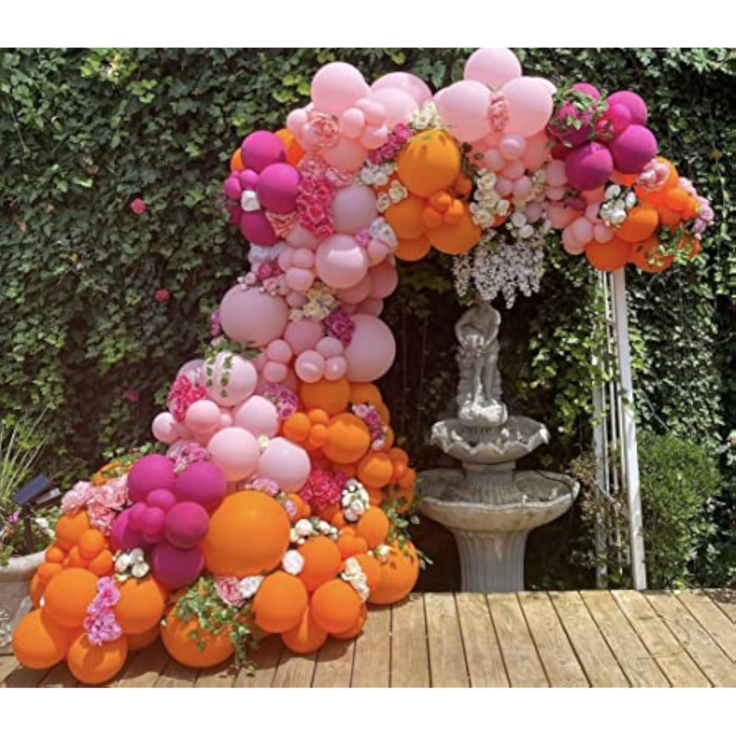 Pink & Orange Balloon Garland Kit: 158-Piece Summer Party Decor