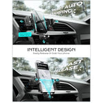 Wireless Car Charger, 15W Fast Charging Car Phone Holder Charger Auto-Clamping Air Vent Car Phone Holder With Blue Led Backlit For Iphone 16 15 14 13 12, Samsung S24 S23 S22, Etc