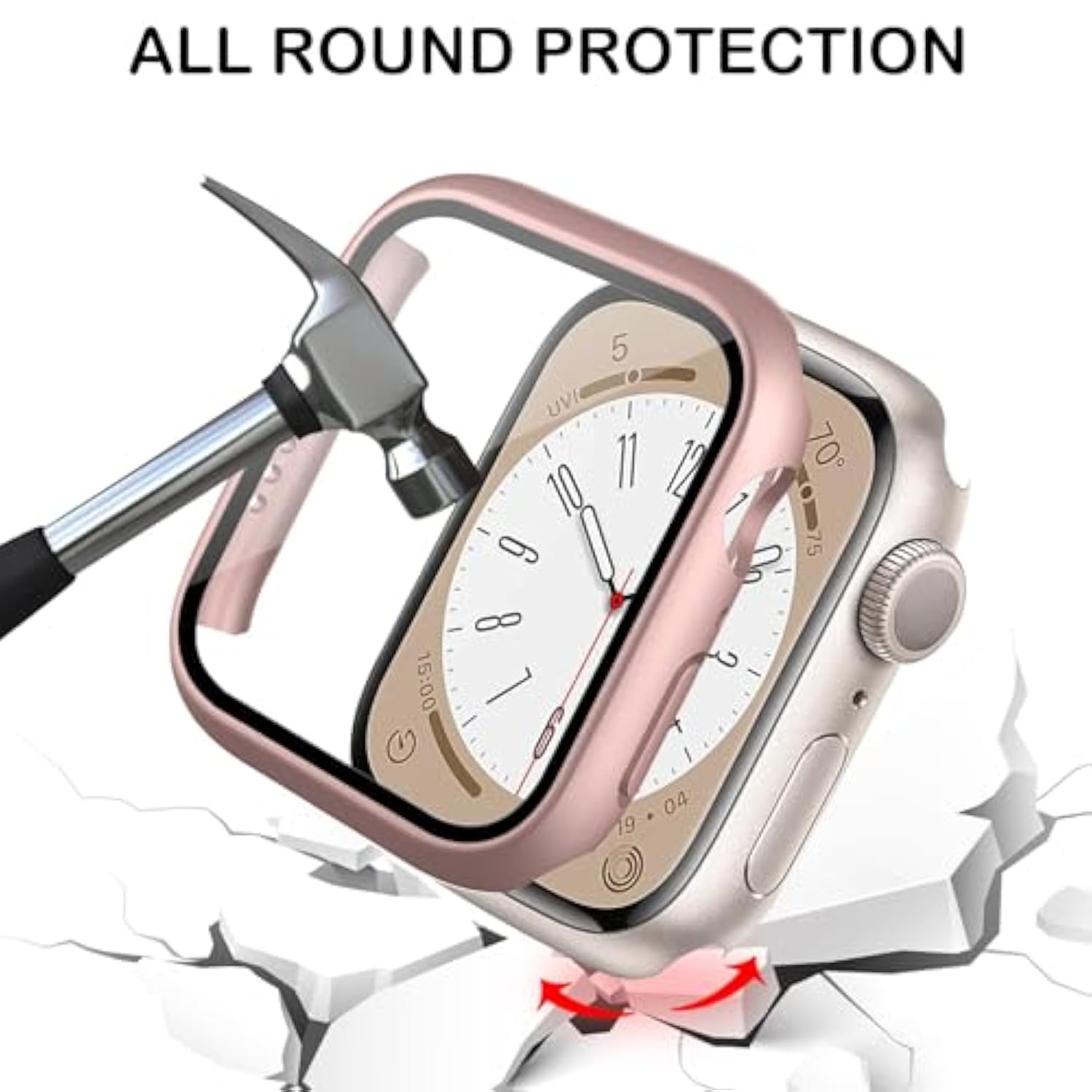 16 Pack Case For Apple Watch Series Se 2022/6/Se/5/4 44Mm With Tempered Glass Screen Protector, Shockproof Hard Pc Scratch Resistant Bumper Protective Cover Compatible With Iwatch 44Mm