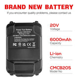 20V 6000Mah Lithium Battery Repalcement For Craftsman V20 Lithium Ion Battery Cmcb202 Cmcb202-2 Cmcb204 Cmcb204-2 Cmcs500B Cmcd700C1