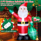 Christmas Inflatable Santa Outdoor Decoration: 8 Ft Blow Up Santa Claus Carry Gift Bag- Built-In Leds For Christmas Part