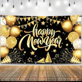 Xtralarge Happy New Year Banner 72x44 Inch 2026 Party Backdrop