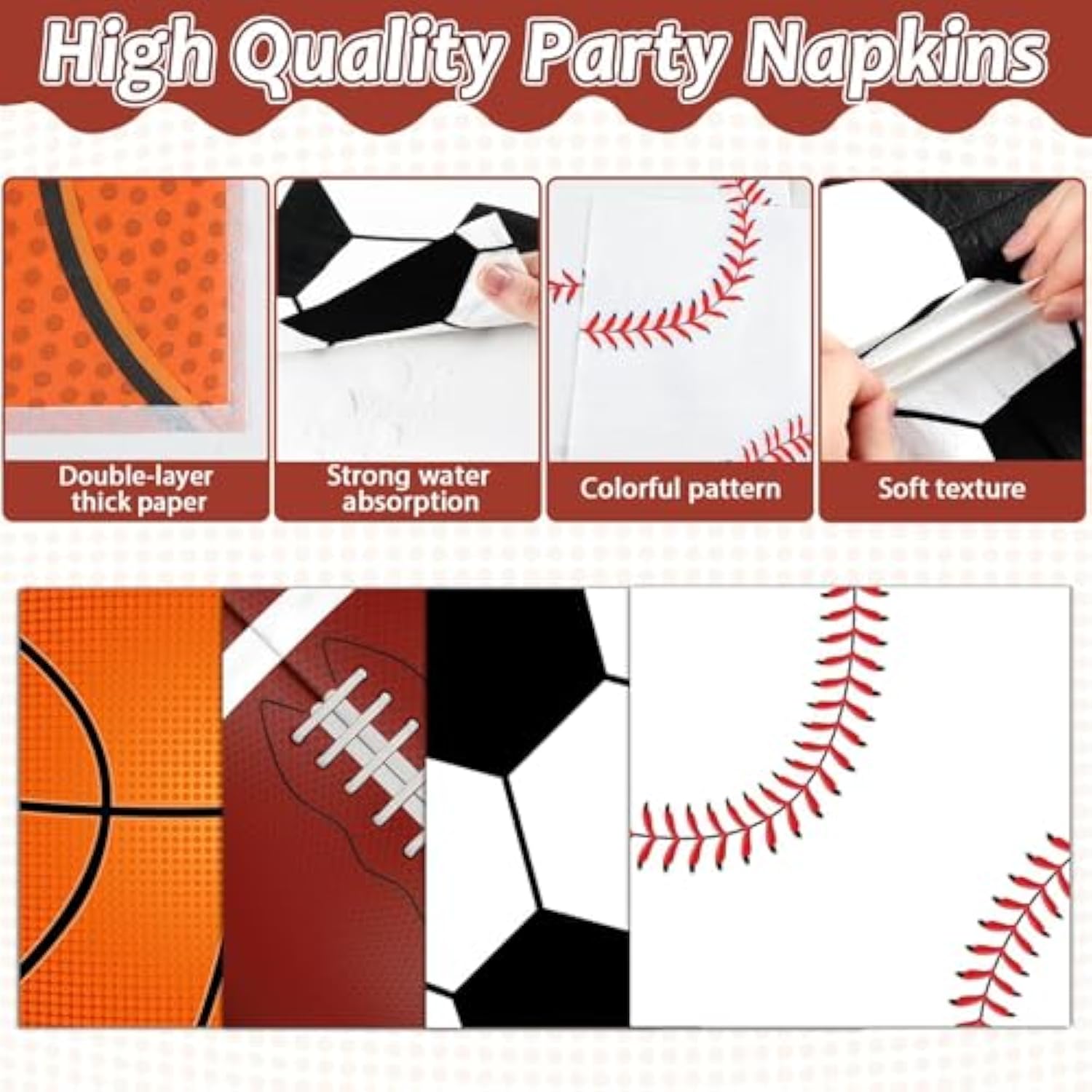 96 Pcs Sports Birthday Party Decoration Sport Disposable Paper Plates Napkins Basketball Football Baseball Dessert Cake Tableware Supplies Rugby Theme Activities Game Party Dinnerware Favor