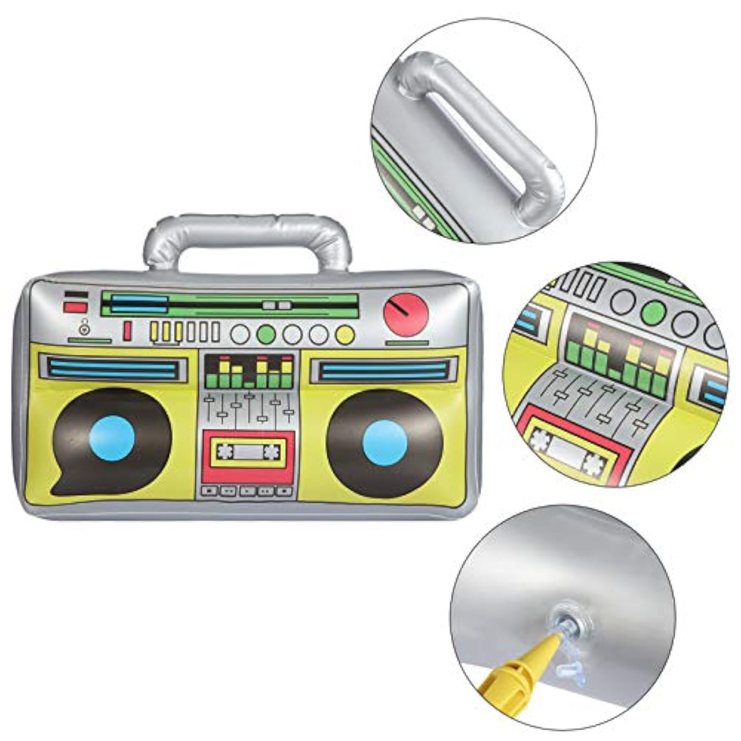 5 Pcs Inflatable Boombox Inflatable Radio Boombox 80S 90S Party Decorations 16.5 Inches For Rappers Hip Hop Theme Costume Disco Retro Theme Party Decorations Supplies