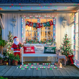 400 Led Red White And Green Christmas Lights, 132Ft Christmas Tree Lights With Remote, Outdoor Indoor String Light Plug