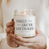 Smells Like You Got Engaged Candle, Engagement Gift For Bride-To-Be Bridal Shower, 9Oz Soy Candle With Gold Lid, Non-Toxic, Sea Salt Citrus Musk Amber Scent, Engagement Decorations