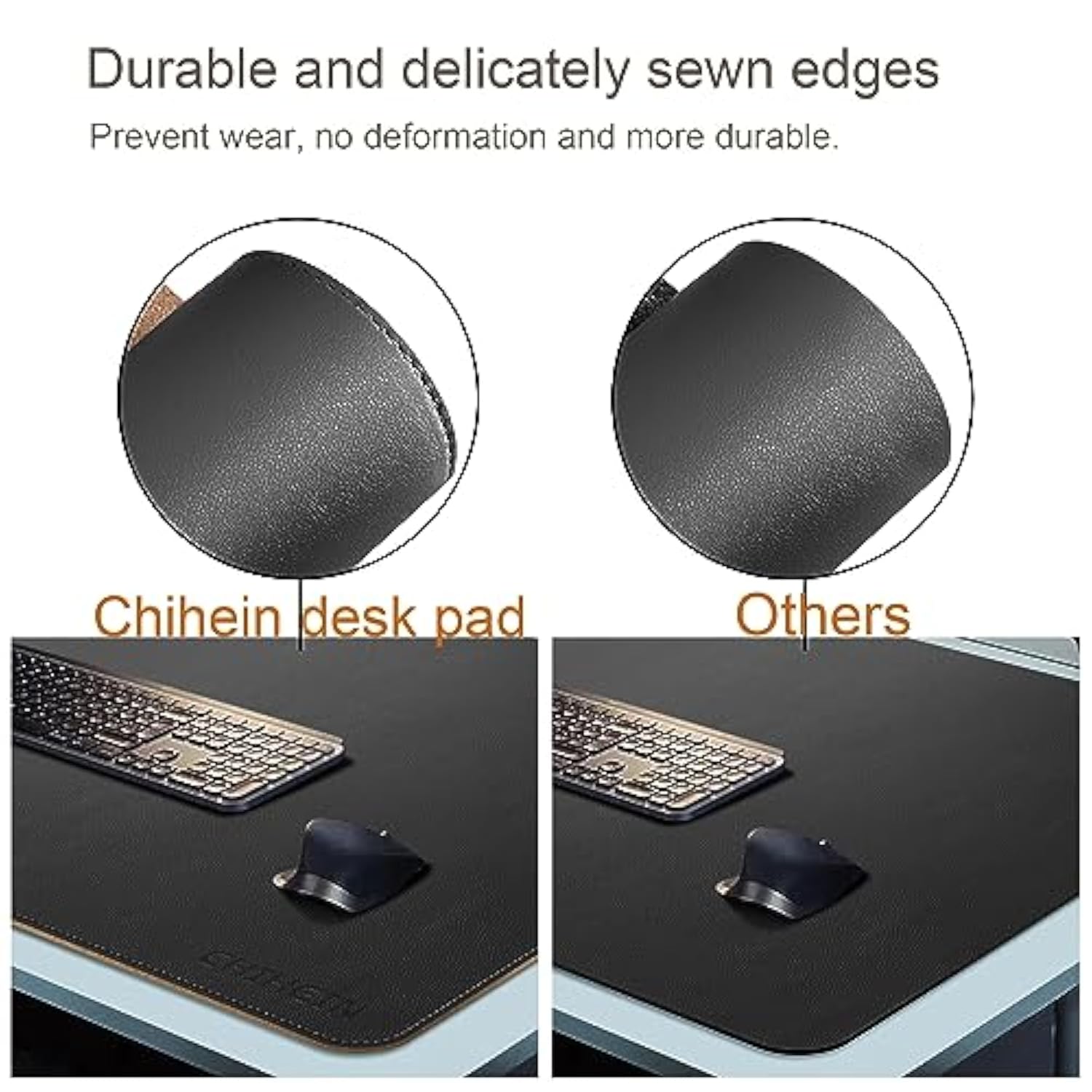 59" X 24" 4Xl Pu Leather Desk Mat (Black/Gray), Huge Mouse Pad, Dual Sided Desk Pad Protector, Waterproof Writing Blotter For Gaming/Office/Home
