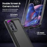 For Motorola Edge 2022 Case, Moto Edge 2022 Heavy Duty Case With Screen Protector, Military Grade Drop Proof Cover, Dual Layer Rugged Protective Shell (Black)