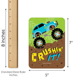 Big Dot of Happiness Smash and Crash - Monster Truck - Picture Bingo Cards and Markers - Boy Birthday Party Bingo Game - Set of 18