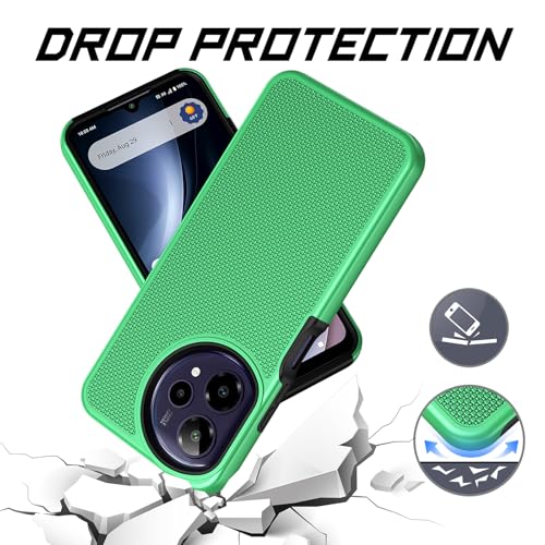 for Cricket Icon Plus 2026 Case with Screen Protector, ATT Verge 2 Dual Layer Case, Hybrid Protection, Hard PC Non-Slip Back & Soft Silicone Bumper,
