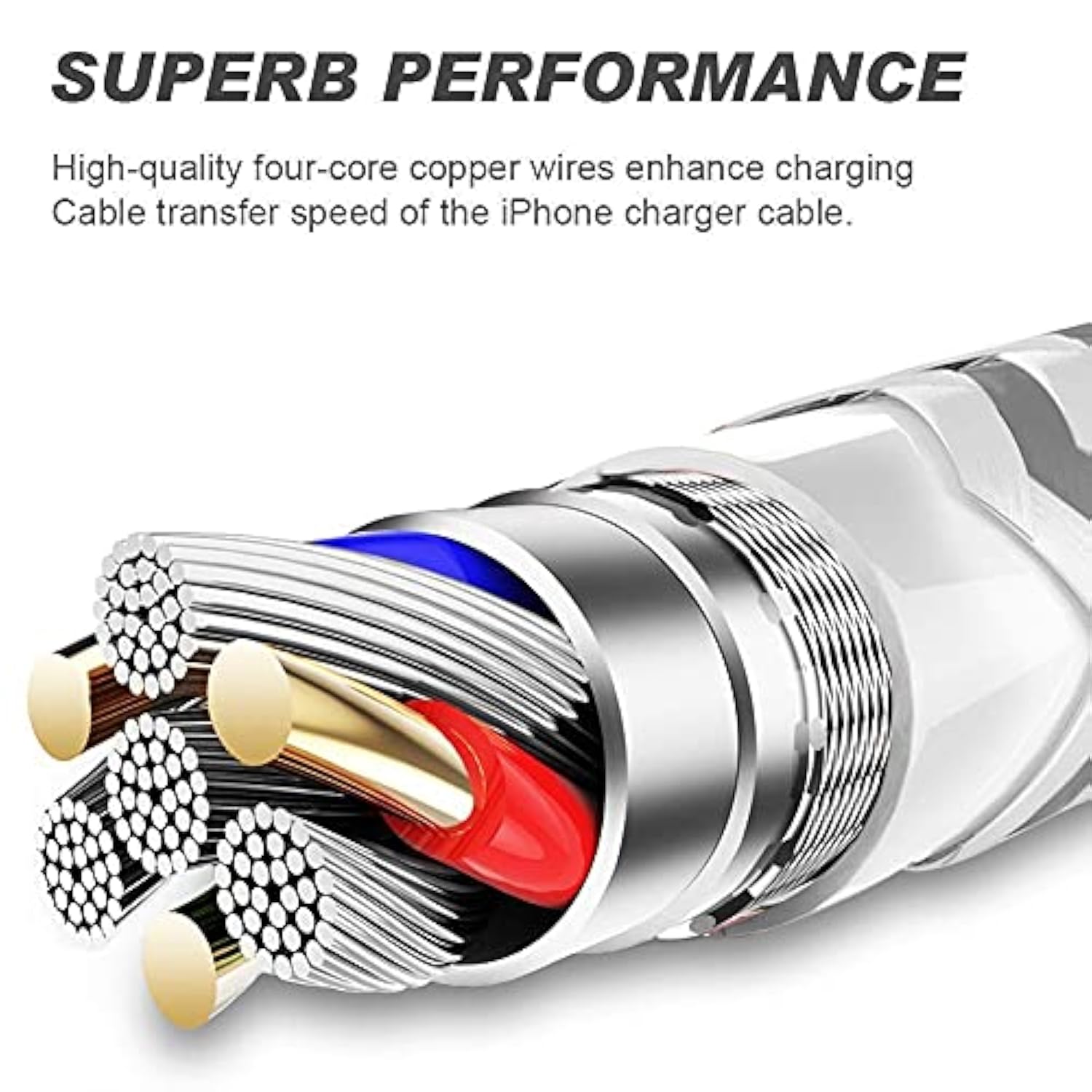 [Apple Mfi Certified] 6Pack[3/3/6/6/6/10Ft] Iphone Charger Lightning Cable Compatible Iphone 14Promax/14Pro/14/14Plus/13Pro/13/12Pro/12/11 And More-Silver&White