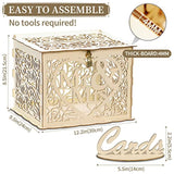 Wedding Card Box With Lock And Card Sign, Wooden Gift Card Box Money Box For Reception Wedding Anniversary Baby Shower Birthday Graduation Party Decorations(Mr & Mrs)