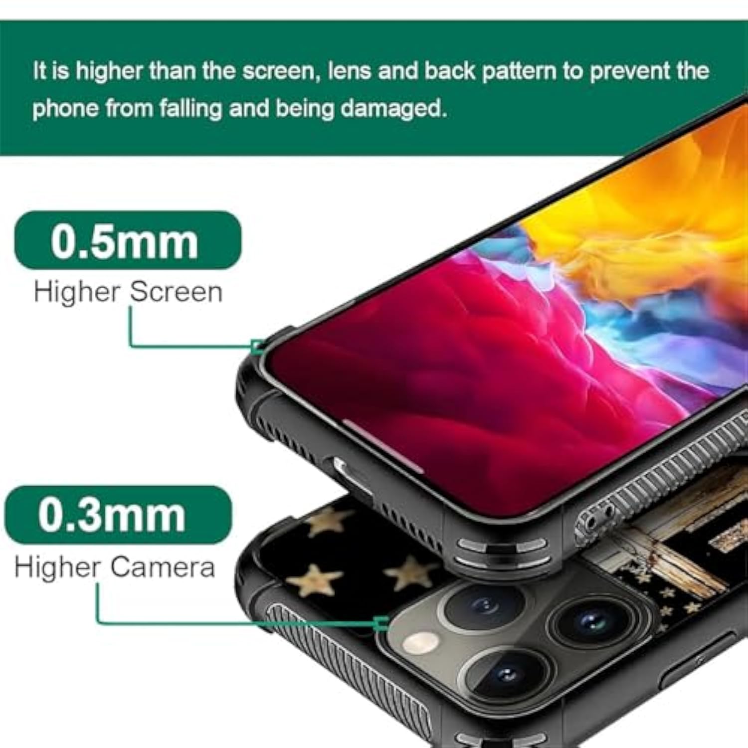 Compatible With Iphone 16 Pro Case,All-Round Protection Shockproof Anti-Scratches Tpu Cover,Cases For Man Woman-Wooden Cross Power American Flag