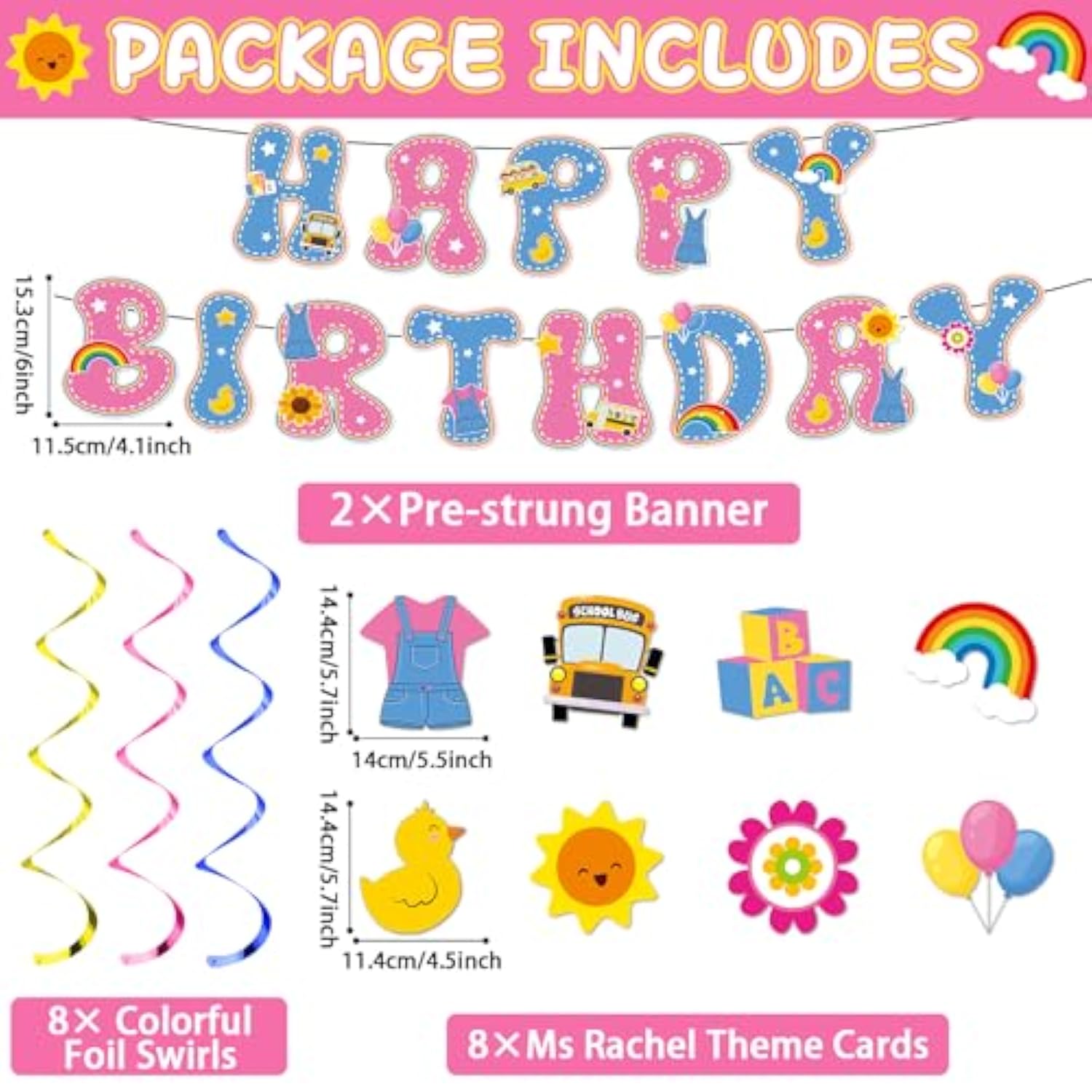 Cartoon Girls Hanging Swirl Banner English Teacher Birthday Party Decorations English Teachers Parties Ceiling Decor Cartoon Teachers Fans Hanging Streamer For Kids Birthday Classroom Party Supplies