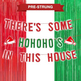 Christmas In July Decorations, Funny Merry Xmas Banner Clearance There'S Some Hohohos In This House Garland With Red Green Fringe Curtains Holiday Party Supplies Birthday Gifts For Women Men