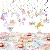 30PCS Unicorn Birthday Decorations – Banner, Swirls, Party Favors & Supplies for Girls
