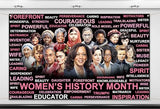 Women’s History Month Photo Booth Backdrop Pink National March Women's Day Decoration School Classroom Bulletin Board Decor (5.9×3.6ft)