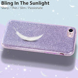 Compatible With Se 2022 Cse, Se 2020 Case, 8 Case, 7 Glitter Bling Sparkle Cute Girls Women Protective Case For 7/8/Se (Purple)