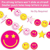 Preppy Birthday Party Decoration Rose Red Happy Birthday Banner Pink Yellow Smile Face Lightning Star Design Banners For Preppy Theme Birthday Party Bachelorette Party Supplies