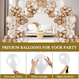 Neutral Balloon Arch Kit, 168 Pcs White Sand Balloon Garland, 18 12 10 Inch Confetti Champagne Beige Cream Gold Latex Metallic Balloons For Boho Wedding Baby Shower Birthday Decorations