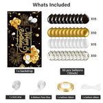 Black And Gold Birthday Party Decorations 50 Pieces Gold Black Balloon Arch Garland Kit Happy Birthday Backdrop Banner Decorations For Kids Men Women Party Supplies Decor